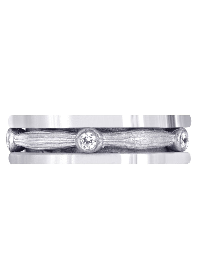 Diamond Mens Wedding Band | 0.15 Carats | Sand Blast Finish (Leonel)