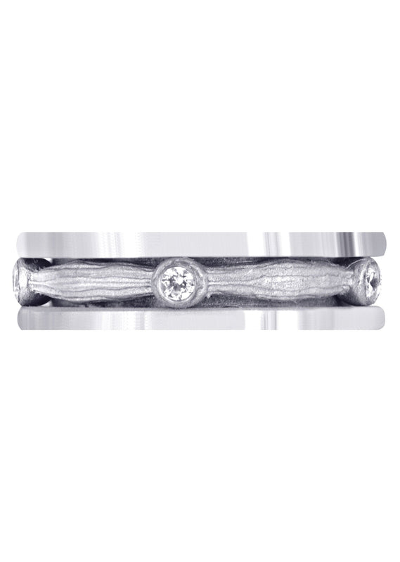 Diamond Mens Wedding Band | 0.15 Carats | Sand Blast Finish (Leonel)