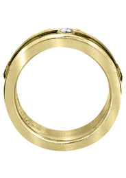 Yellow Gold Diamond Mens Wedding Band | 0.15 Carats | Sand Blast Finish (Leonel)