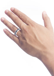 Diamond Mens Wedding Band | 0.15 Carats | Sand Blast Finish (Leonel)