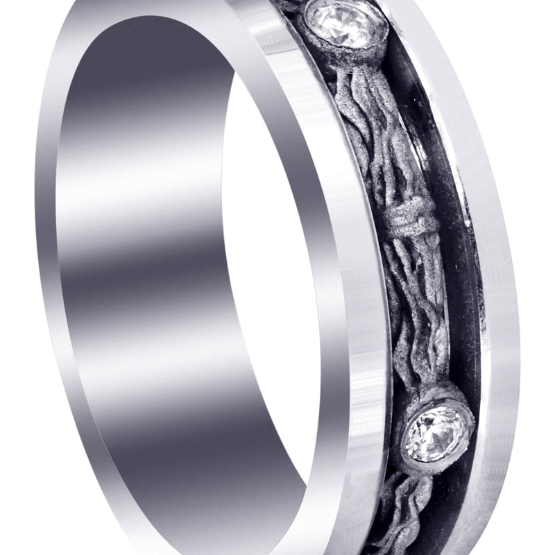 Diamond Unique Mens Wedding Band | 0.15 Carats | Sand Blast Finish (Braylon)