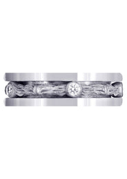 Diamond Unique Mens Wedding Band | 0.15 Carats | Sand Blast Finish (Braylon)
