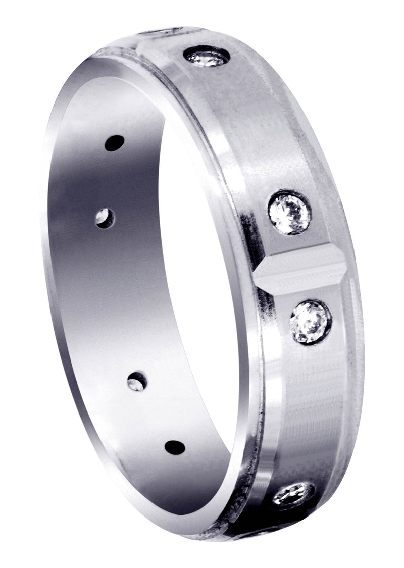 Diamond Mens Wedding Band | 0.3 Carats | Satin Finish (Legend)