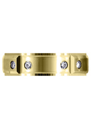 Yellow Gold Diamond Mens Wedding Band | 0.3 Carats | Satin Finish (Legend)