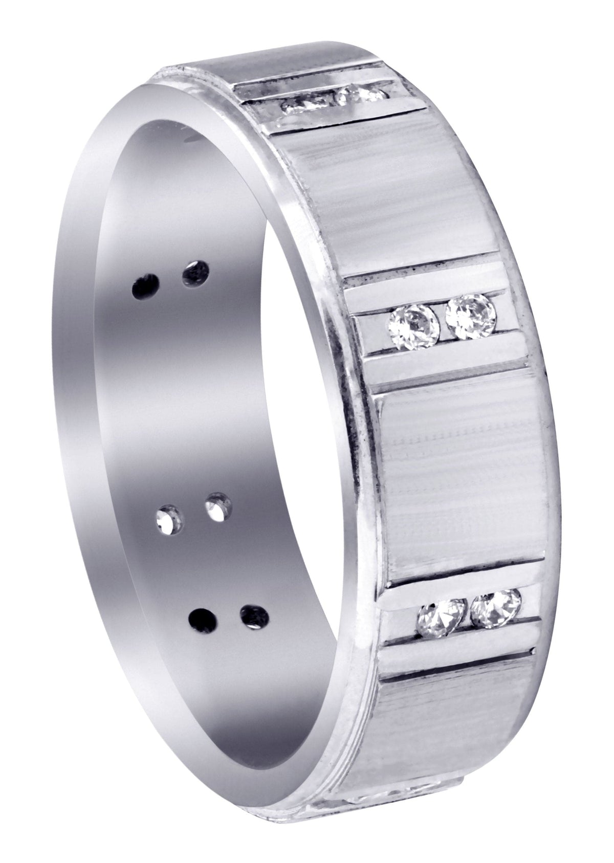 Diamond Mens Wedding Band | 0.32 Carats | Cross Satin Finish (Corey)