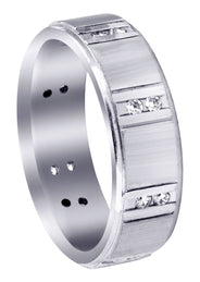 Diamond Mens Wedding Band | 0.32 Carats | Cross Satin Finish (Corey)