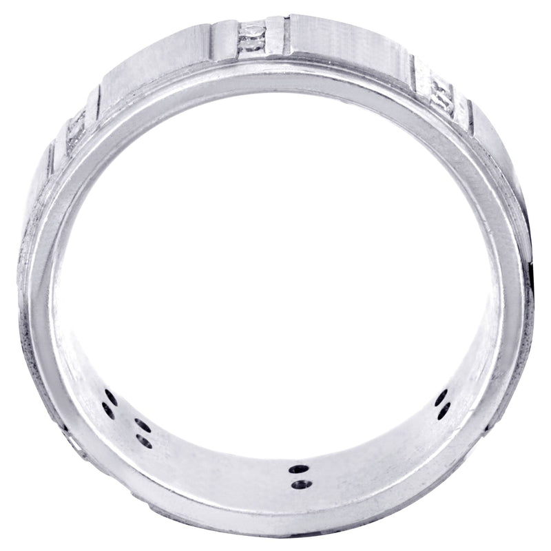 Diamond Mens Wedding Band | 0.32 Carats | Cross Satin Finish (Corey)