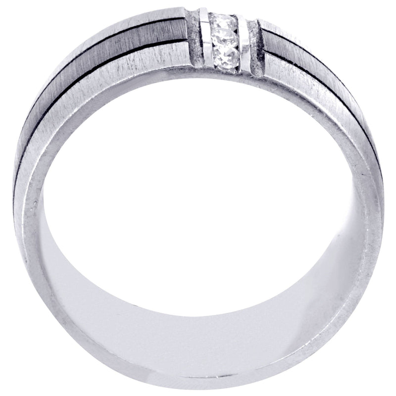 Diamond Mens Engagement Ring | 0.09 Carats | Cross Satin Finish (Braden)