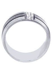 Diamond Mens Engagement Ring | 0.09 Carats | Cross Satin Finish (Braden)