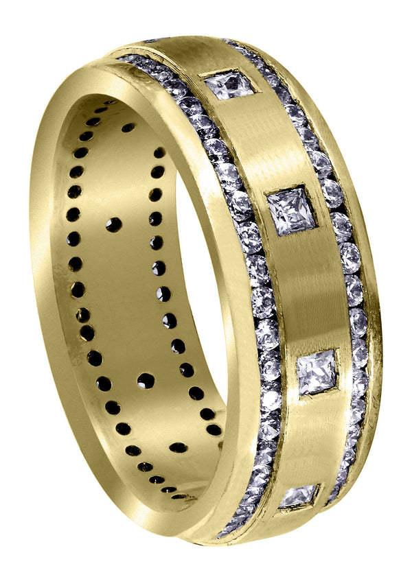 Yellow Gold Diamond Mens Wedding Band | 1.04 Carats | Satin Finish (Armando)