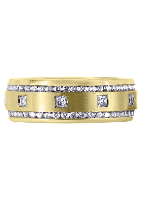 Yellow Gold Diamond Mens Wedding Band | 1.04 Carats | Satin Finish (Armando)