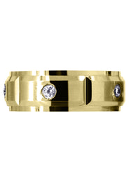 Yellow Gold Diamond Mens Wedding Band | 0.3 Carats | Satin Finish (Braylen)