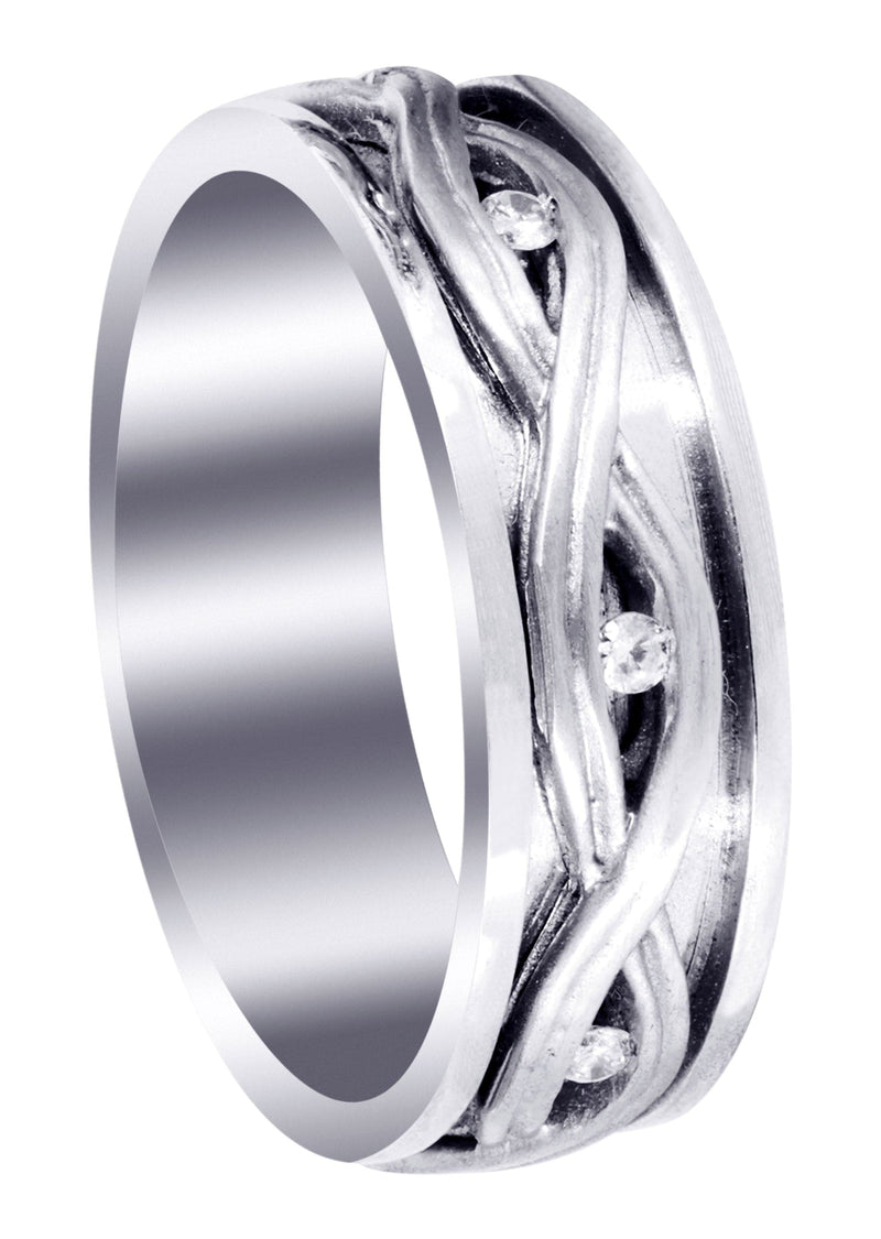 Diamond Unique Mens Wedding Band | 0.21 Carats | Satin Finish (Dexter)