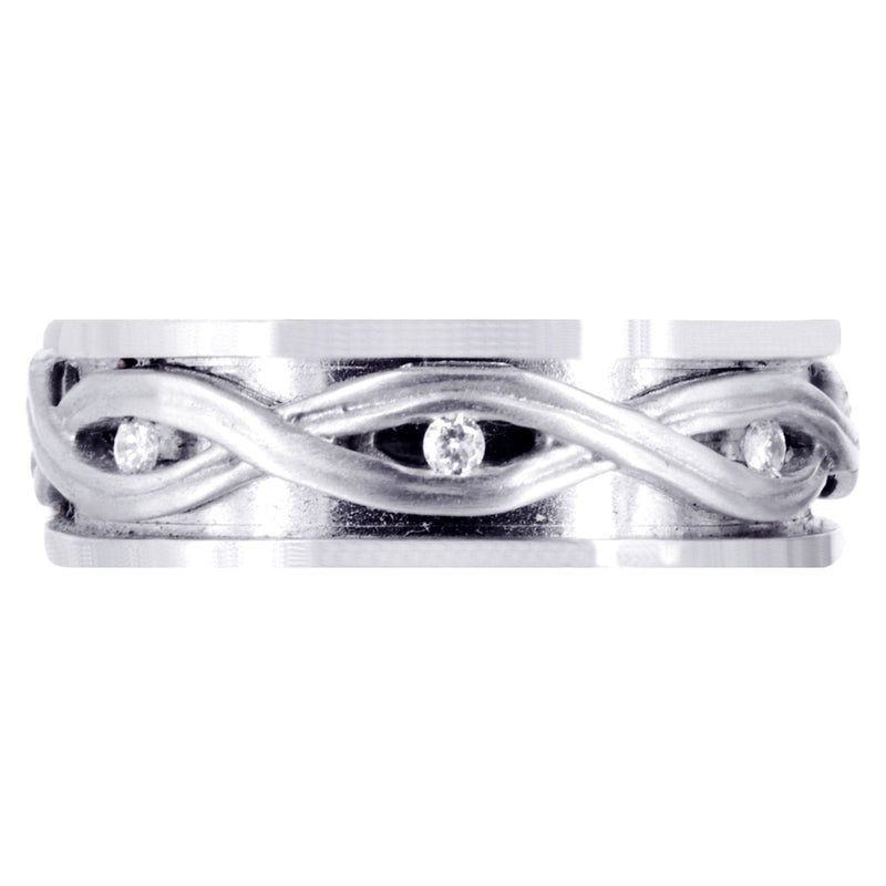 Diamond Unique Mens Wedding Band | 0.21 Carats | Satin Finish (Dexter)