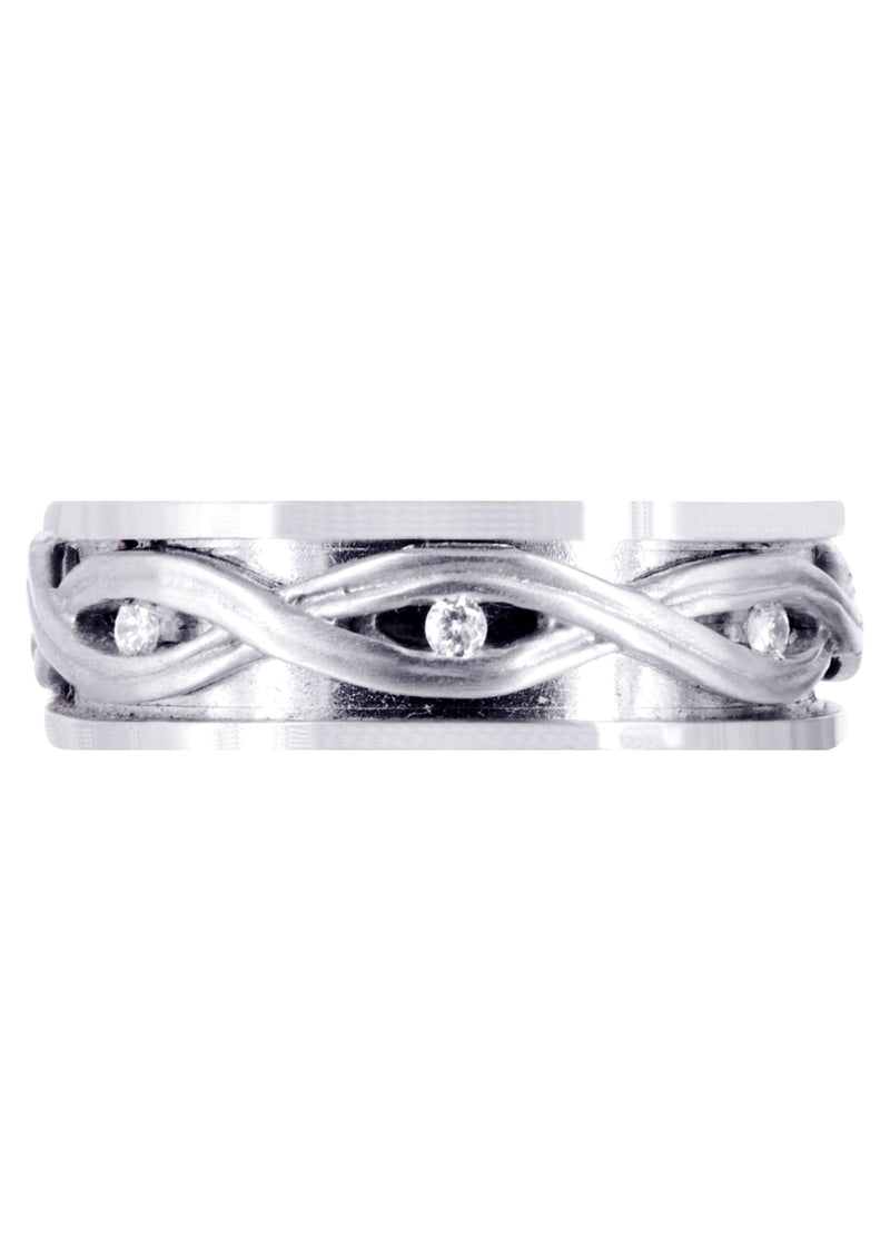 Diamond Unique Mens Wedding Band | 0.21 Carats | Satin Finish (Dexter)