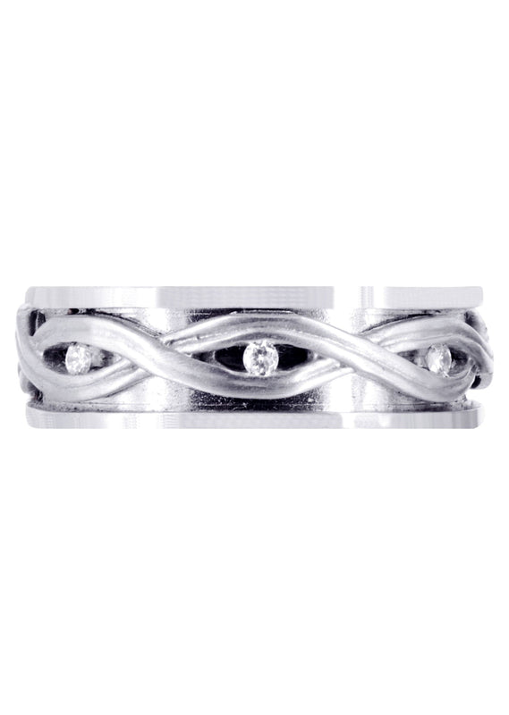 Diamond Unique Mens Wedding Band | 0.21 Carats | Satin Finish (Dexter)