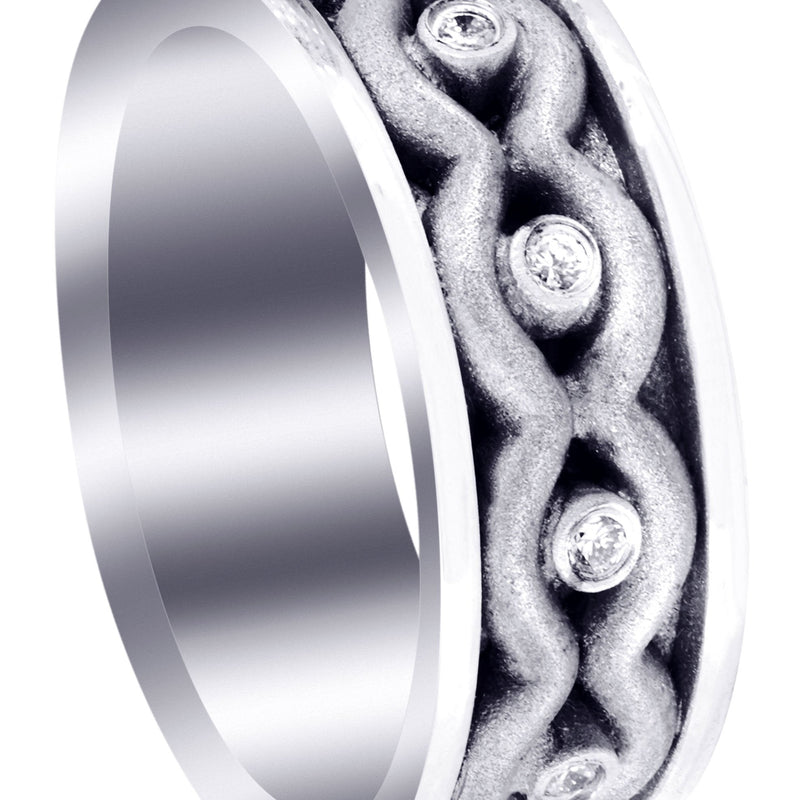 Unique Mens Wedding Band | 0.22 Carats | Sand Blast Finish (Phillip)