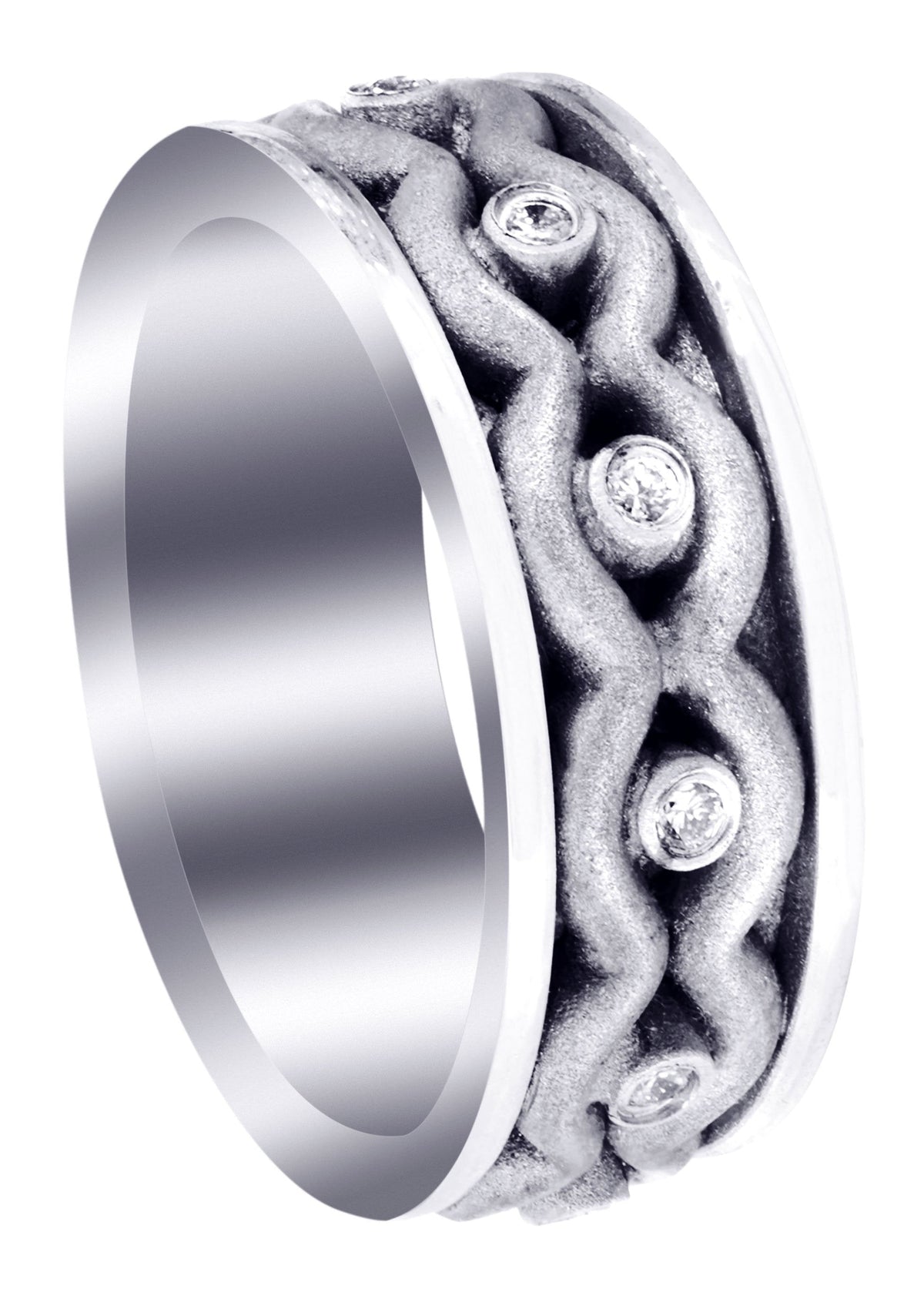 Unique Mens Wedding Band | 0.22 Carats | Sand Blast Finish (Phillip)
