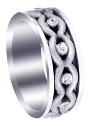 Unique Mens Wedding Band | 0.22 Carats | Sand Blast Finish (Phillip)