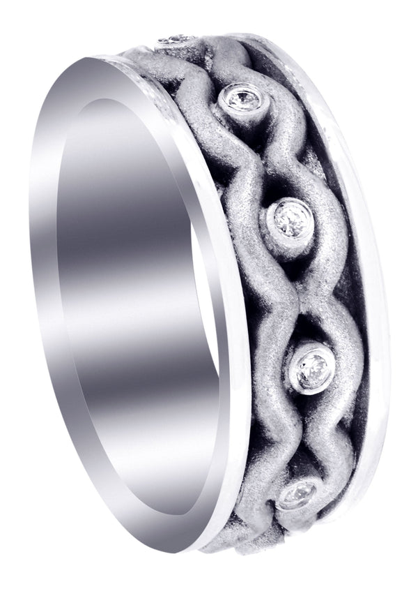 Unique Mens Wedding Band | 0.22 Carats | Sand Blast Finish (Phillip)