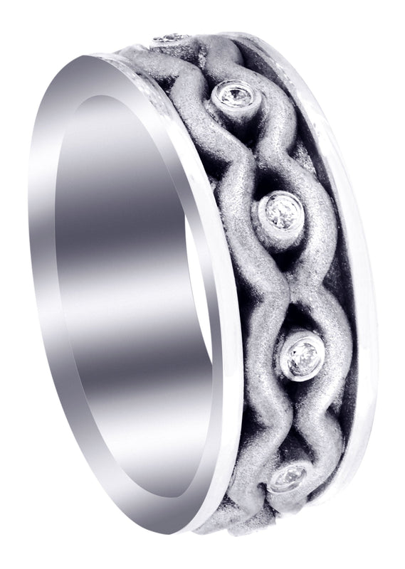 Unique Mens Wedding Band | 0.22 Carats | Sand Blast Finish (Phillip)