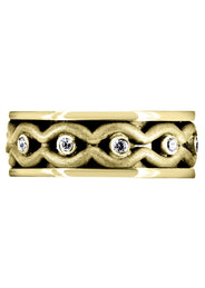 Yellow Gold Unique Mens Wedding Band | 0.22 Carats | Sand Blast Finish (Phillip)