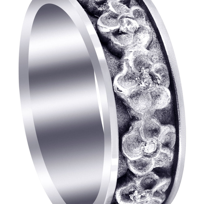Unique Mens Wedding Band | 0.19 Carats | Sand Blast Finish (Jaxton)