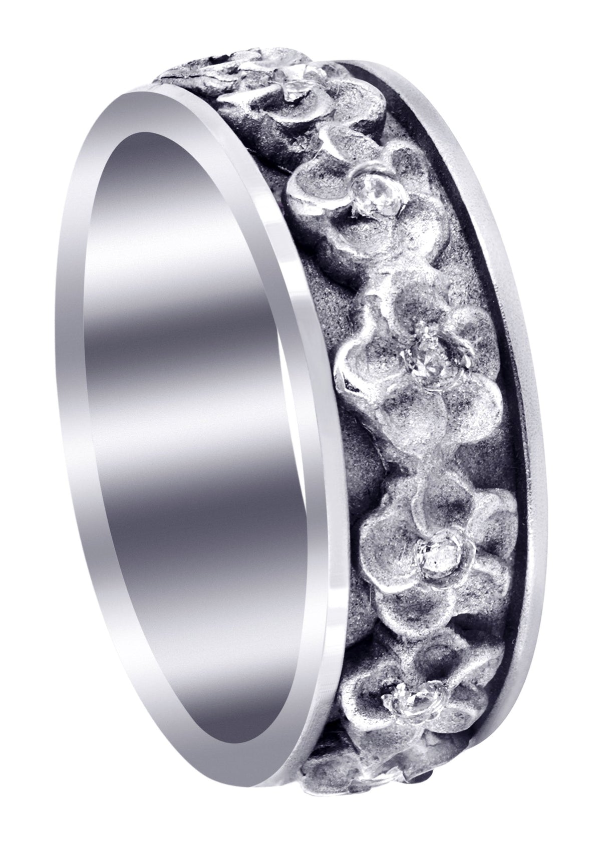 Unique Mens Wedding Band | 0.19 Carats | Sand Blast Finish (Jaxton)