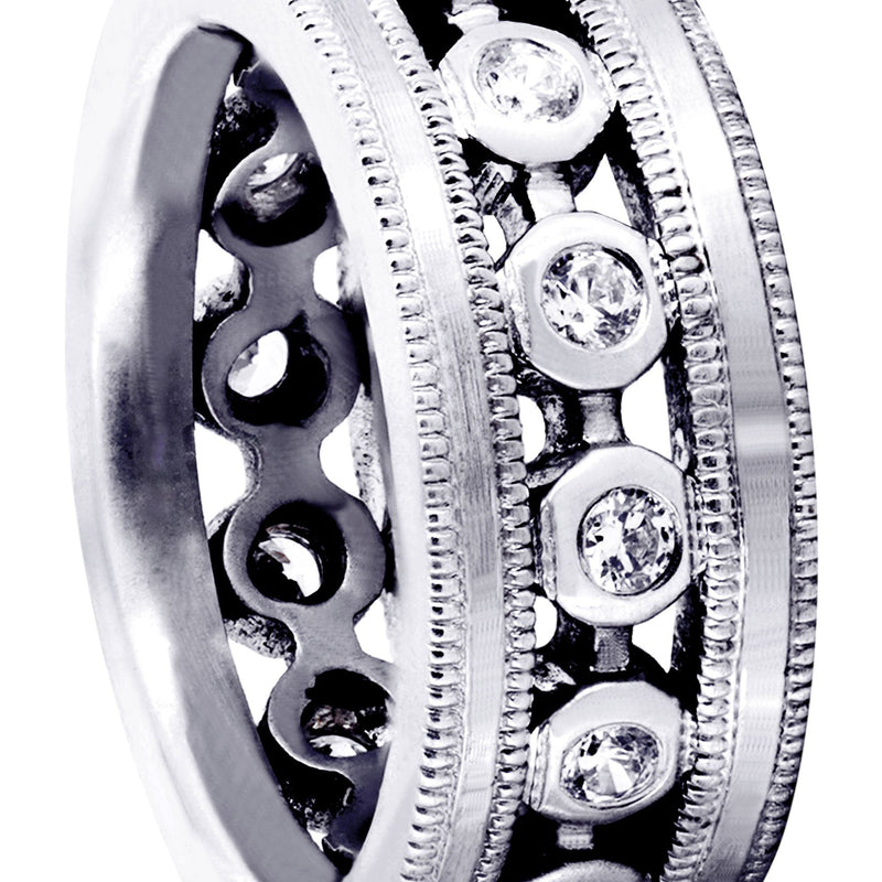 Unique Mens Wedding Band | 0.42 Carats | Satin Finish (Theo)