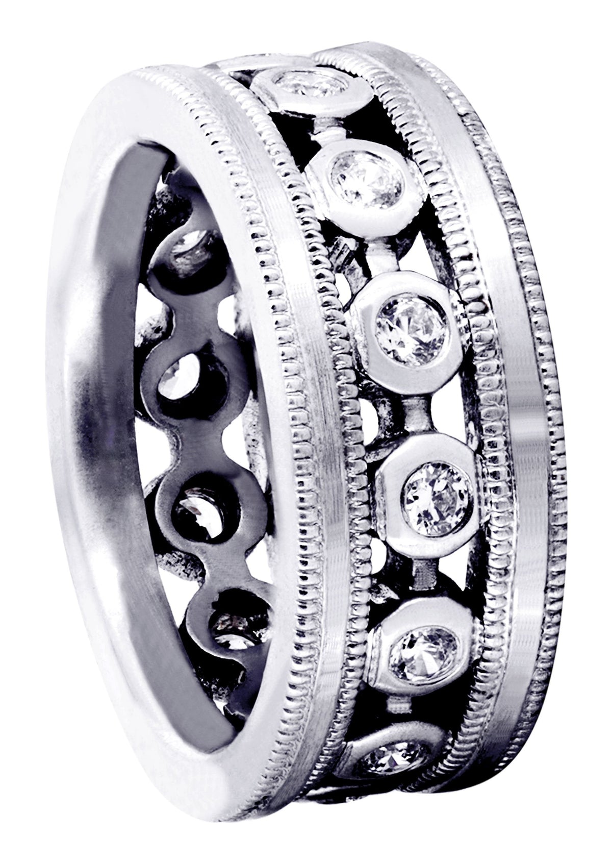 Unique Mens Wedding Band | 0.42 Carats | Satin Finish (Theo)
