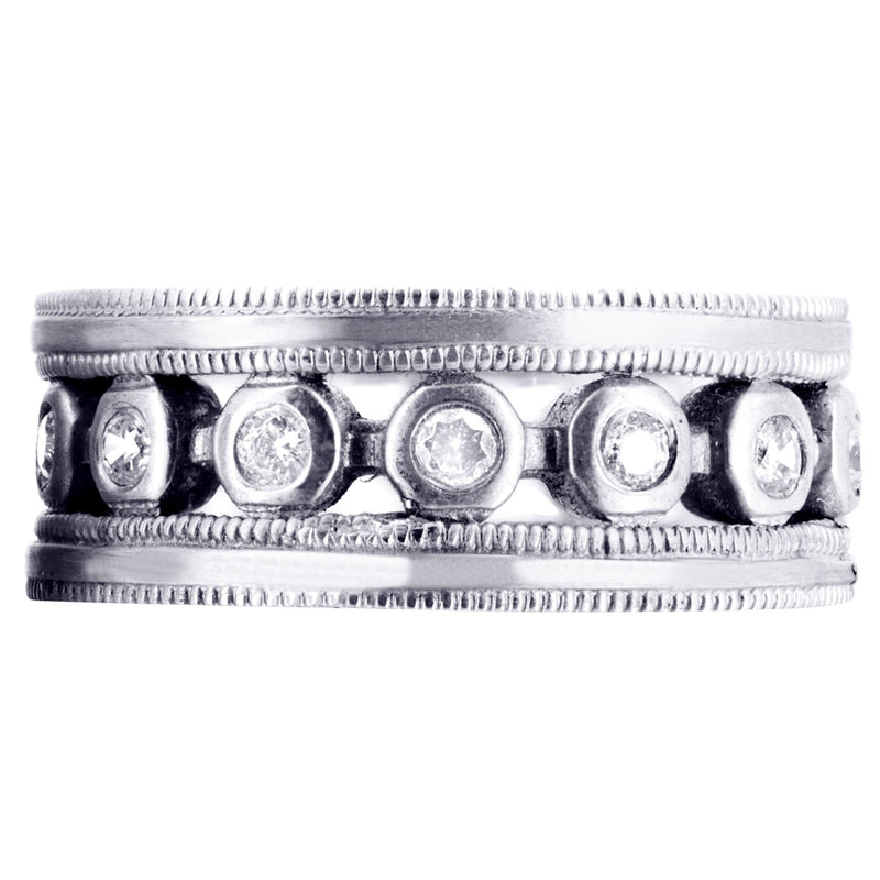 Unique Mens Wedding Band | 0.42 Carats | Satin Finish (Theo)