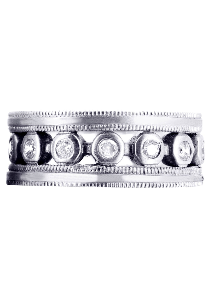 Unique Mens Wedding Band | 0.42 Carats | Satin Finish (Theo)