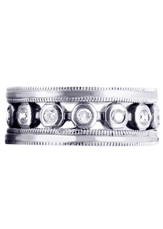 Unique Mens Wedding Band | 0.42 Carats | Satin Finish (Theo)