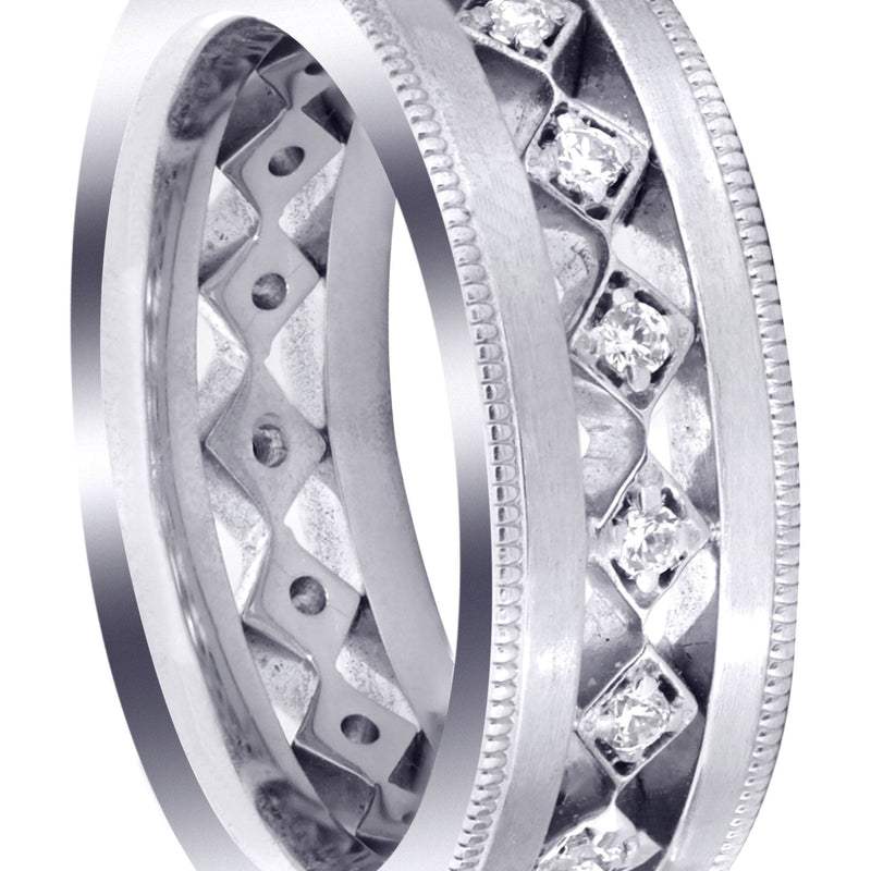 Diamond Mens Wedding Band | 0.25 Carats | Satin Finish (Jayson)