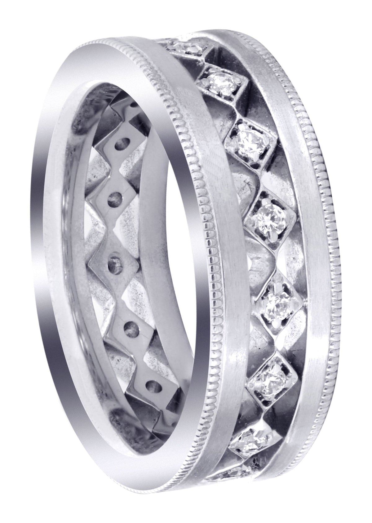 Diamond Mens Wedding Band | 0.25 Carats | Satin Finish (Jayson)