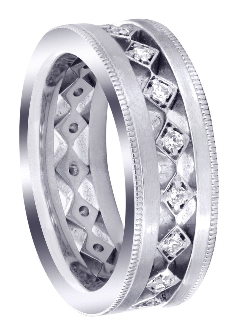 Diamond Mens Wedding Band | 0.25 Carats | Satin Finish (Jayson)