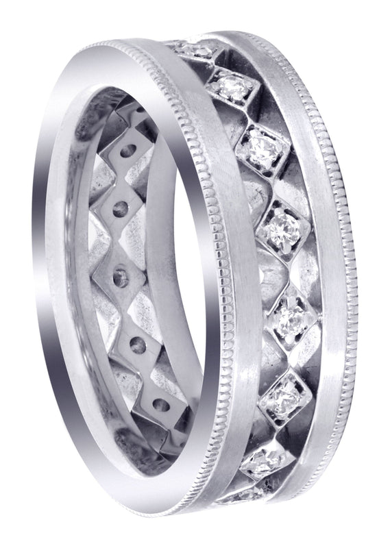 Diamond Mens Wedding Band | 0.25 Carats | Satin Finish (Jayson)