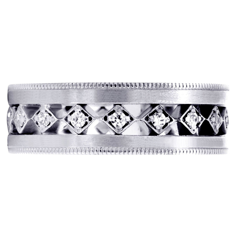 Diamond Mens Wedding Band | 0.25 Carats | Satin Finish (Jayson)