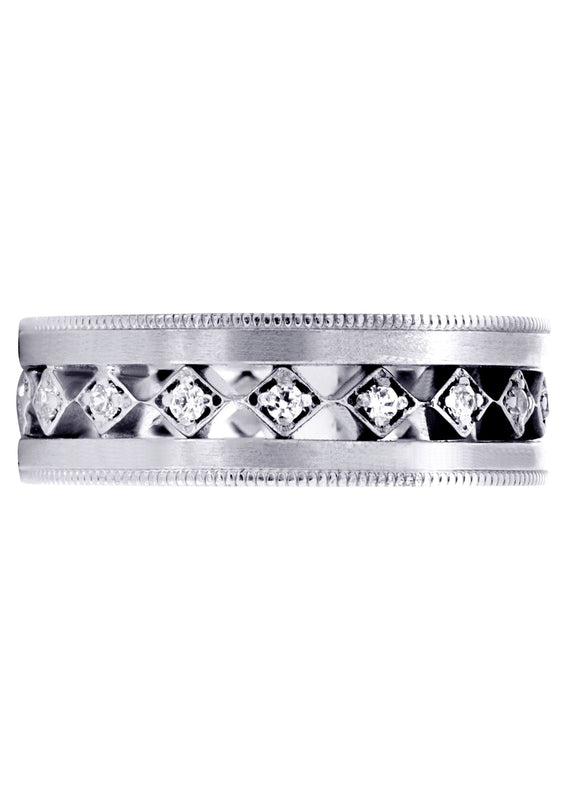 Diamond Mens Wedding Band | 0.25 Carats | Satin Finish (Jayson)
