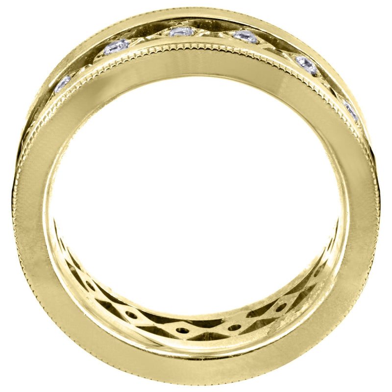 Yellow Gold Diamond Mens Wedding Band | 0.25 Carats | Satin Finish (Jayson)