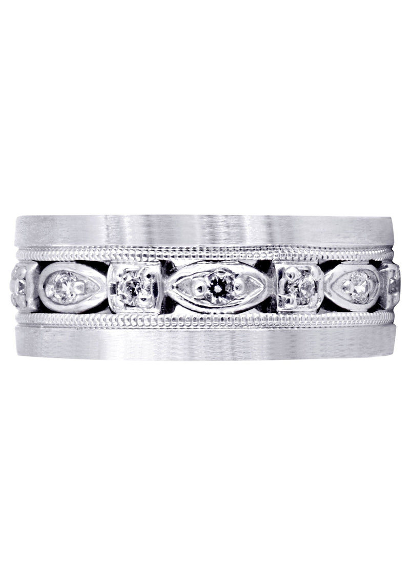 Diamond Mens Wedding Band | 0.28 Carats | Satin Finish (Marcos)