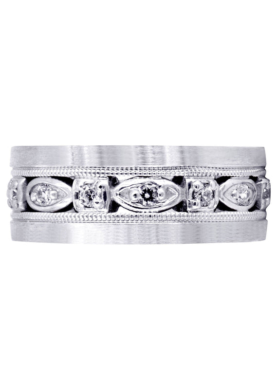 Diamond Mens Wedding Band | 0.28 Carats | Satin Finish (Marcos)