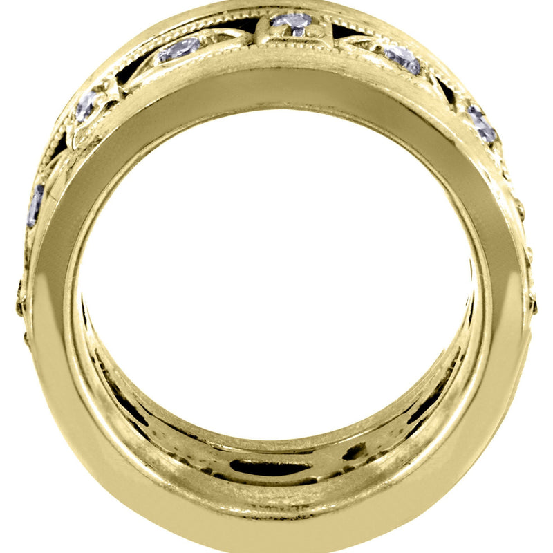 Yellow Gold Diamond Mens Wedding Band | 0.28 Carats | Satin Finish (Marcos)