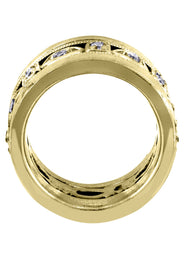 Yellow Gold Diamond Mens Wedding Band | 0.28 Carats | Satin Finish (Marcos)