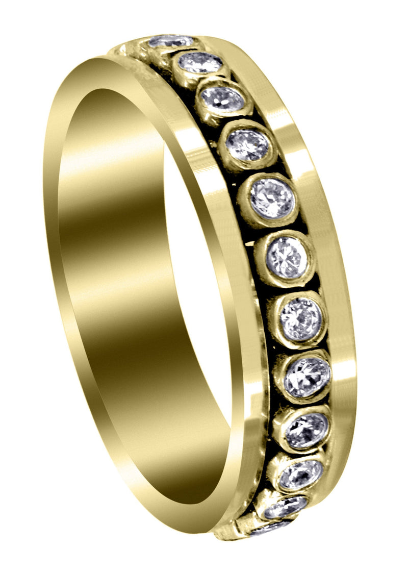 Yellow Gold Diamond Mens Wedding Band | 0.52 Carats | High Polish Finish (Finnegan)