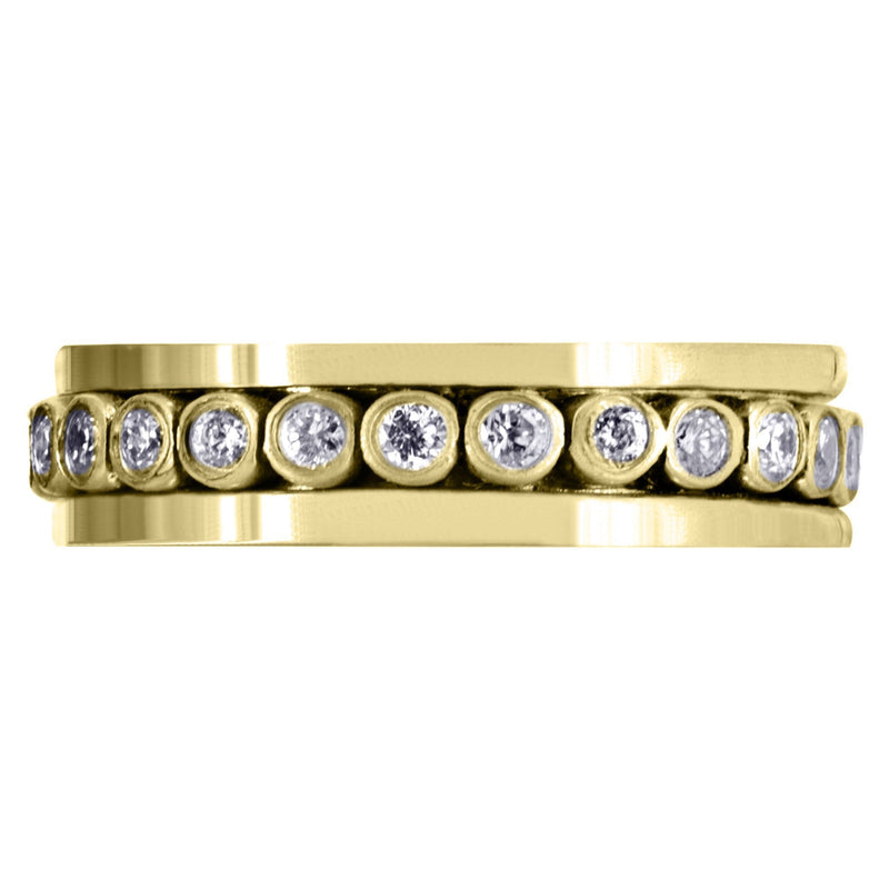 Yellow Gold Diamond Mens Wedding Band | 0.52 Carats | High Polish Finish (Finnegan)