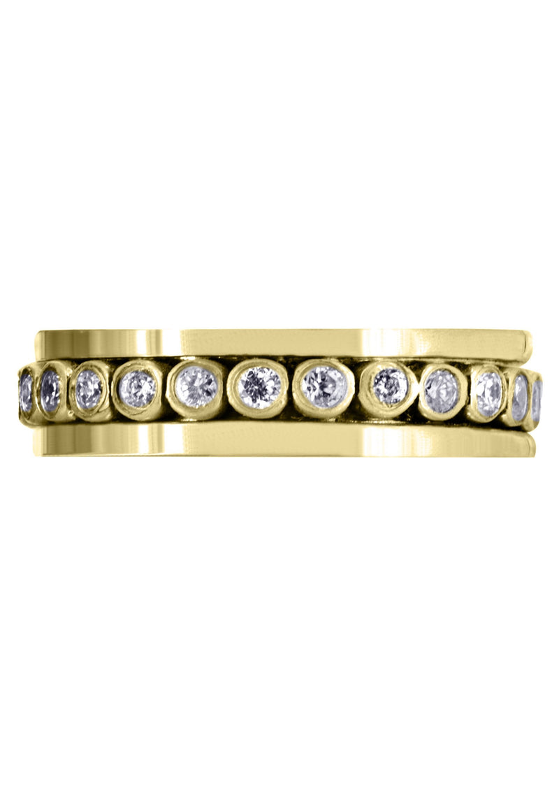 Yellow Gold Diamond Mens Wedding Band | 0.52 Carats | High Polish Finish (Finnegan)
