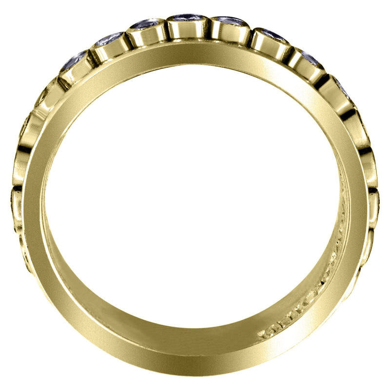 Yellow Gold Diamond Mens Wedding Band | 0.52 Carats | High Polish Finish (Finnegan)