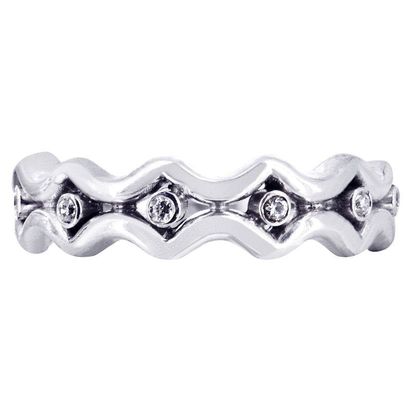 Diamond Unique Mens Wedding Band | 0.18 Carats | High Polish Finish (Bruce)