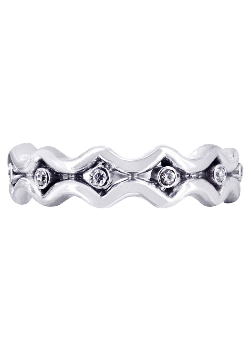 Diamond Unique Mens Wedding Band | 0.18 Carats | High Polish Finish (Bruce)